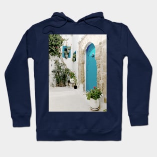 Turquoise door in Sidi Bou Saïd,  the blue town of Tunisia Hoodie